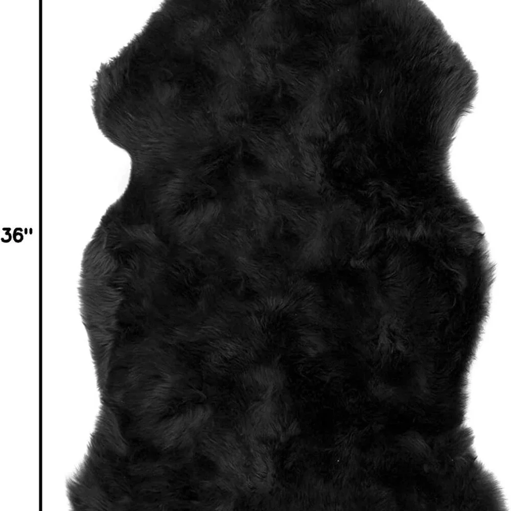 New Premium Genuine Sheepskin Rug Black Real Australia Sheepskin Natural Luxury